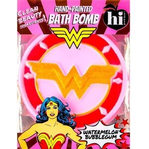 Hi Peach Layne Wonder Woman Watermelon Bubble Gum Bath Bomb. Hand painted.